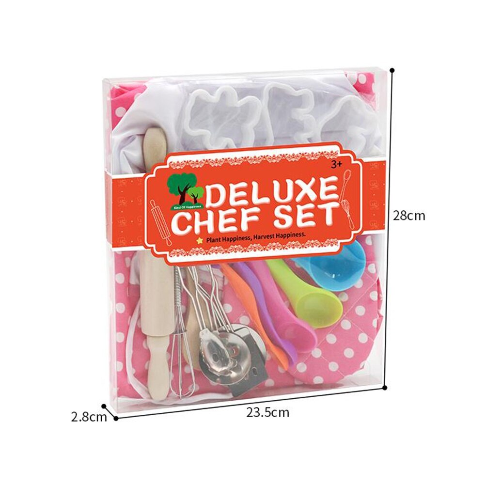 22 pz/set ragazza bambini cucina giochi di ruolo grembiule cuoco cappello strumenti di cottura giocattolo