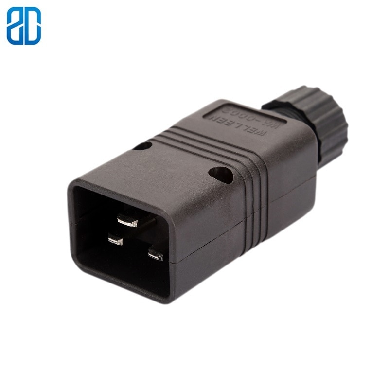 IEC 320 C20 Man AC Plug EN 60320 C20 16A 250V 20A/125V AC Power Connector IEC c20 Rewirable DIY Plug C20 Schroef Lock AC Plug