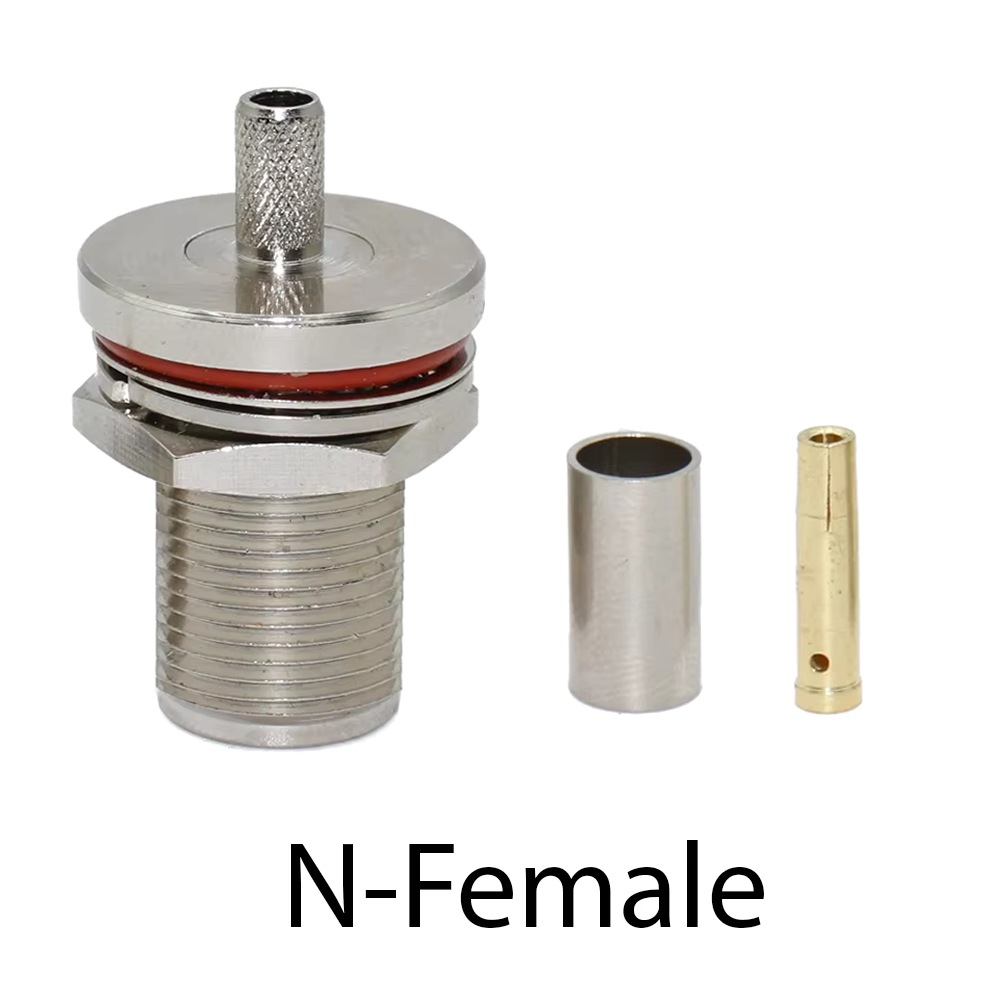 N Male Plug & Female Jack 50-3 N Connector RF Coaxial Connector Bulkhead Connector Crimp RG58 RG142 RG400 Cable Adapter: Dark Grey / 5P