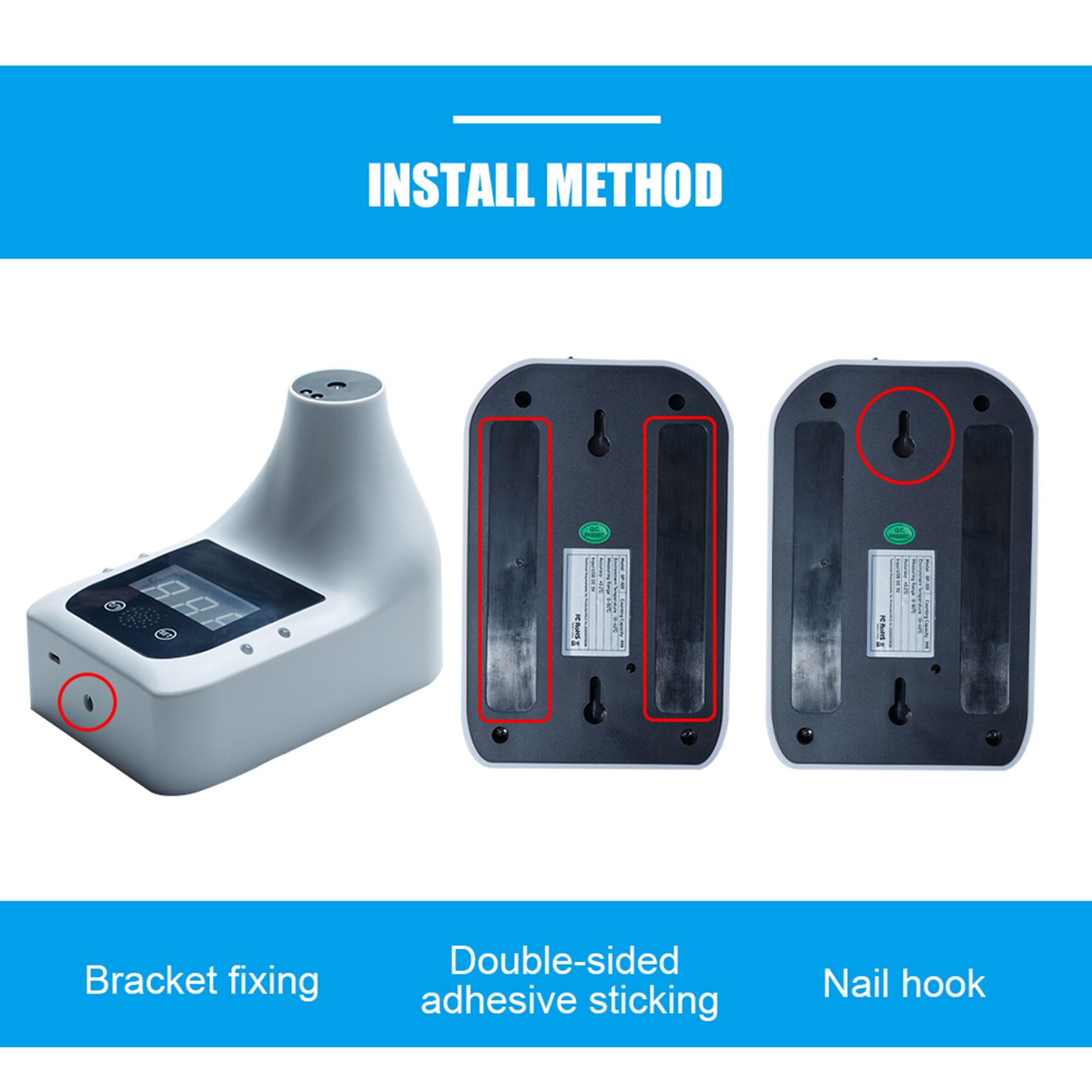 Wall Mounted Thermometer Non-contact Infrared Thermometers Outdoor Wall Temperature Sensor Digital Thermometer With Fever Alarm