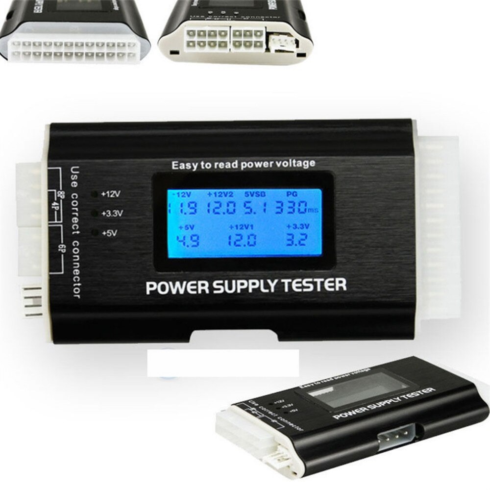 SD netzteil tester für PC-netzteil/ATX /BTX /ITX konform LCD Display SATA HDD tester 20/24 pin Professionelle