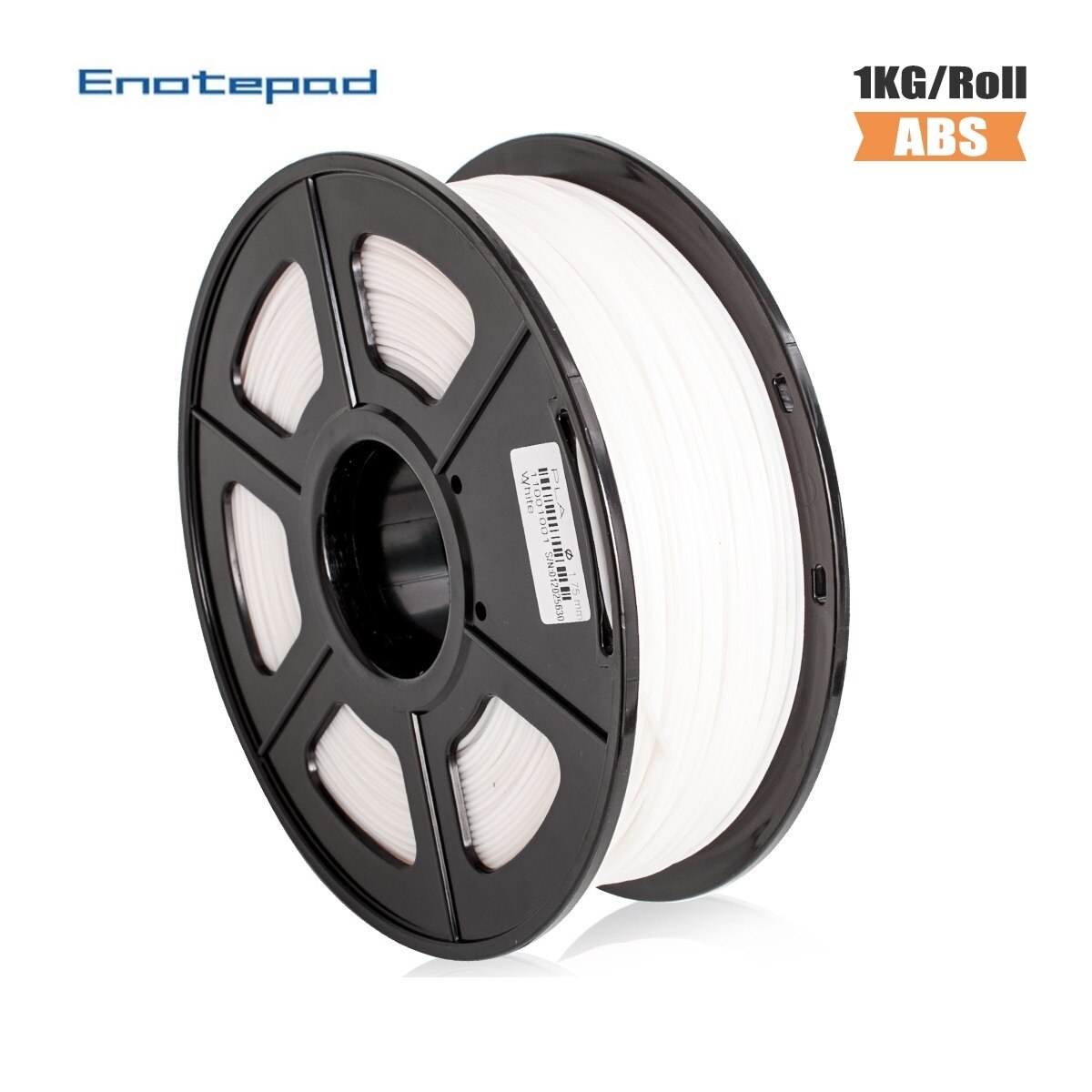 ABS Filament 1 75mm 1 kg 3D Printing Materials 1KG/2.2LBS 3D Plastic Printing Filament with Excellent impact strength: ABS-WHITE