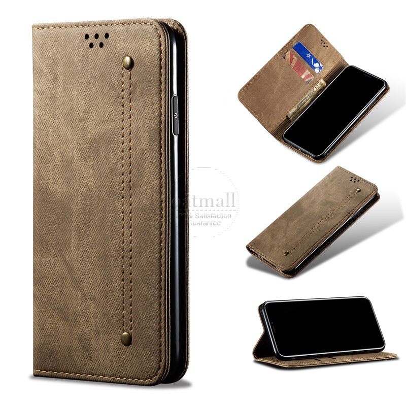 Denim Leather Wallet Cases For Xiaomi Redmi Note 10 5G Case Magnetic Book Flip Cover For Redmi Note 10 5G Card Holder Fundas