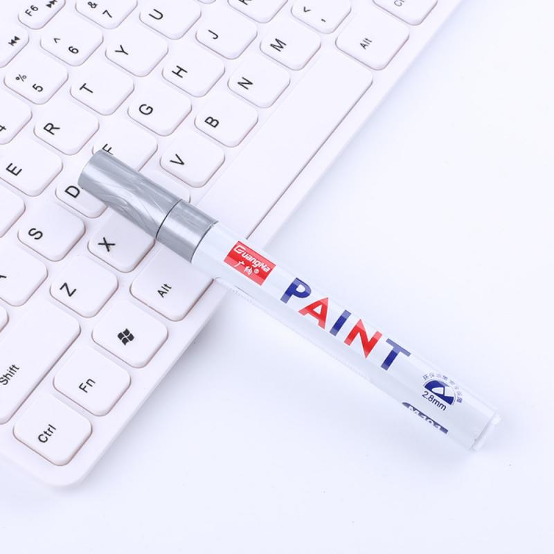 12 farben Farbe Marker Stift Wasserdichte Auto Reifen Reifen Lauffläche CD Metall dauerhaft Farbe Marker Ölige DIY Kunst Marker Kuli: Silber-