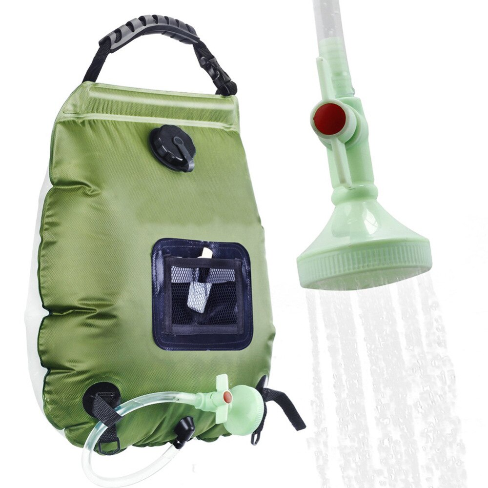 Water Tassen 20L Outdoor Camping Wandelen Solar Douche Zak Verwarming Camping Douche Klimmen Hydration Bag Slang Schakelbare Douchekop