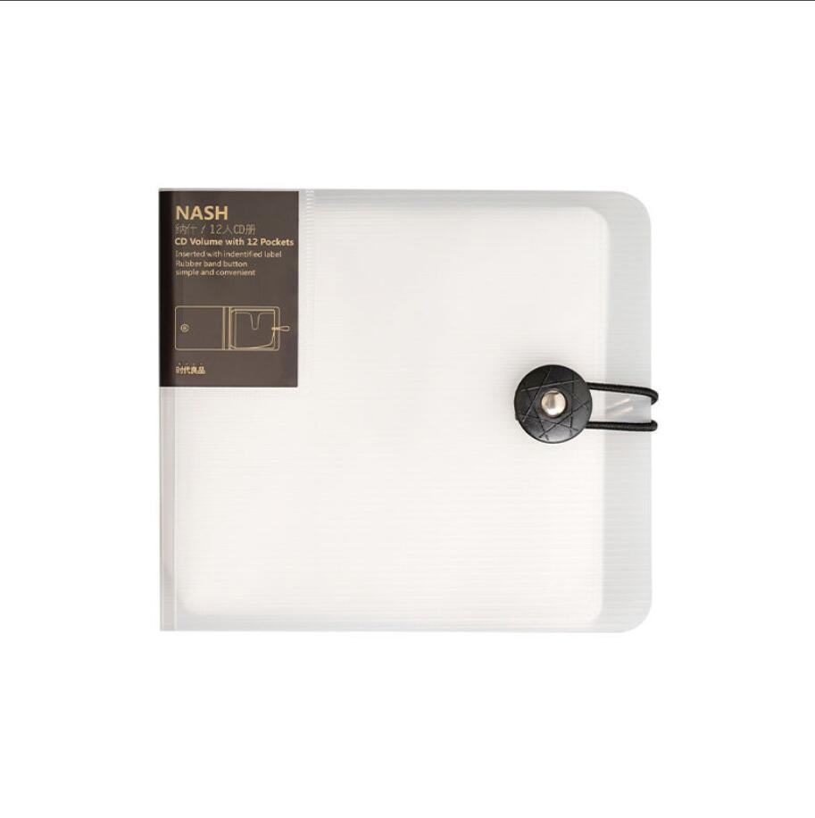 Étui de rangement Portable pour CD et DVD, 12 pièces, support de boîtes, sac à manches CD, boîte d&#39;album, étuis avec boucle: Matte