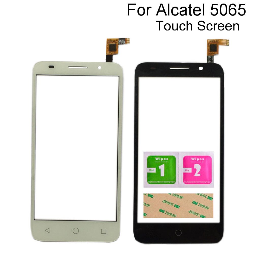 Touch Screen Sensor For Alcatel OneTouch Pop 3 OT-5065 5065 5065A 5065D 5065J 5065T Digitizer Panel Sensor Tools 3M Glue Wipes