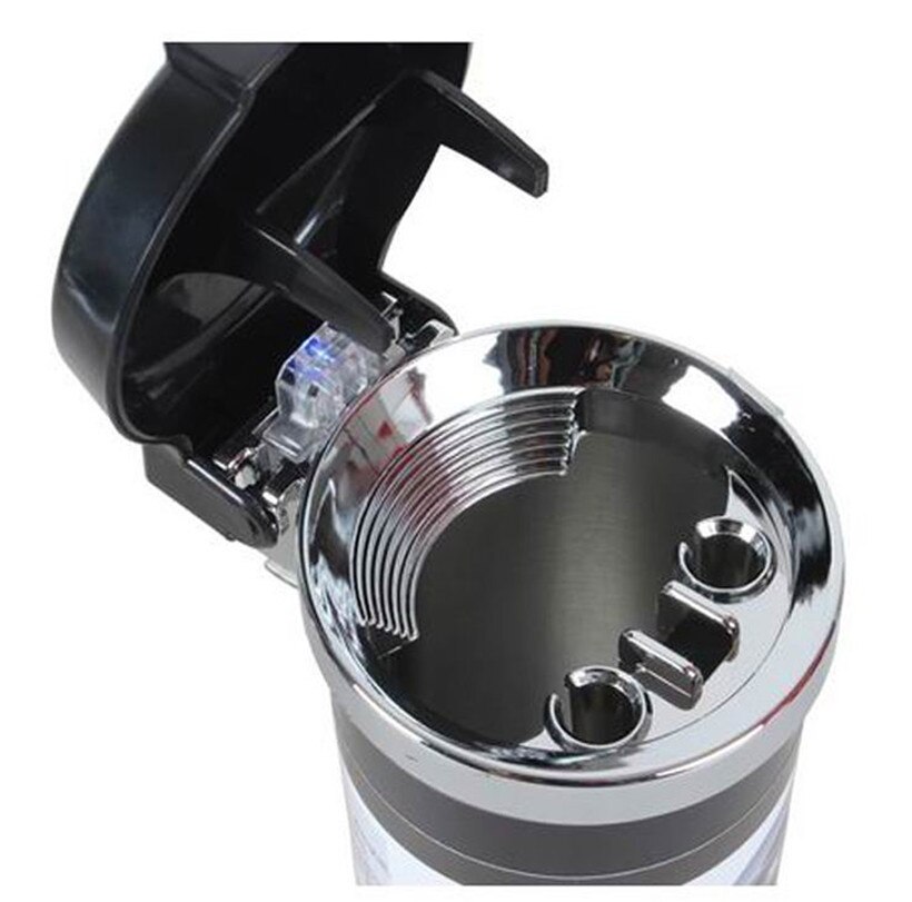 Auto Aschenbecher beleuchtet Mit LED Licht Asche Zinn Trinken Halfter Telefon Halfter Tasse Halfter Aschenbecher Schwarz und silber