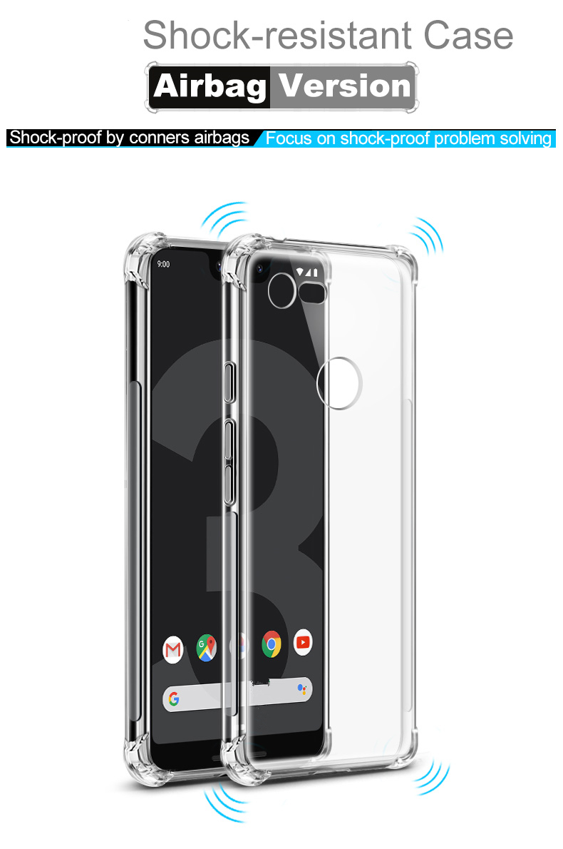 Funda Airbag a prueba de golpes para Google Pixel 1, 2, 2XL, 3, 3A, 4A, XL, funda de silicona TPU para teléfono Google Pixel 4, 5, 6, 4A, 4G, 5A, Pixel 6 Pro