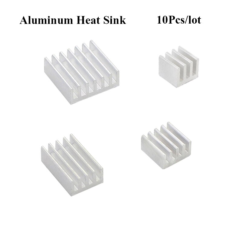 Raspberry Pi 4, radiateur en aluminium et cuivre, ensemble de refroidissement avec coussin thermique à l&#39;arrière pour Raspberry Pi 4B, 10 pièces/lot: Option 1