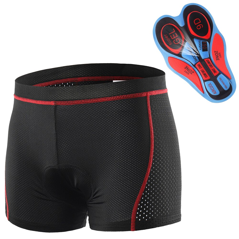 Lixada short masculino para ciclismo, roupa íntima respirável acolchoada com gel mtb, roupa íntima para ciclismo, mtb: Red-Blue / XXL