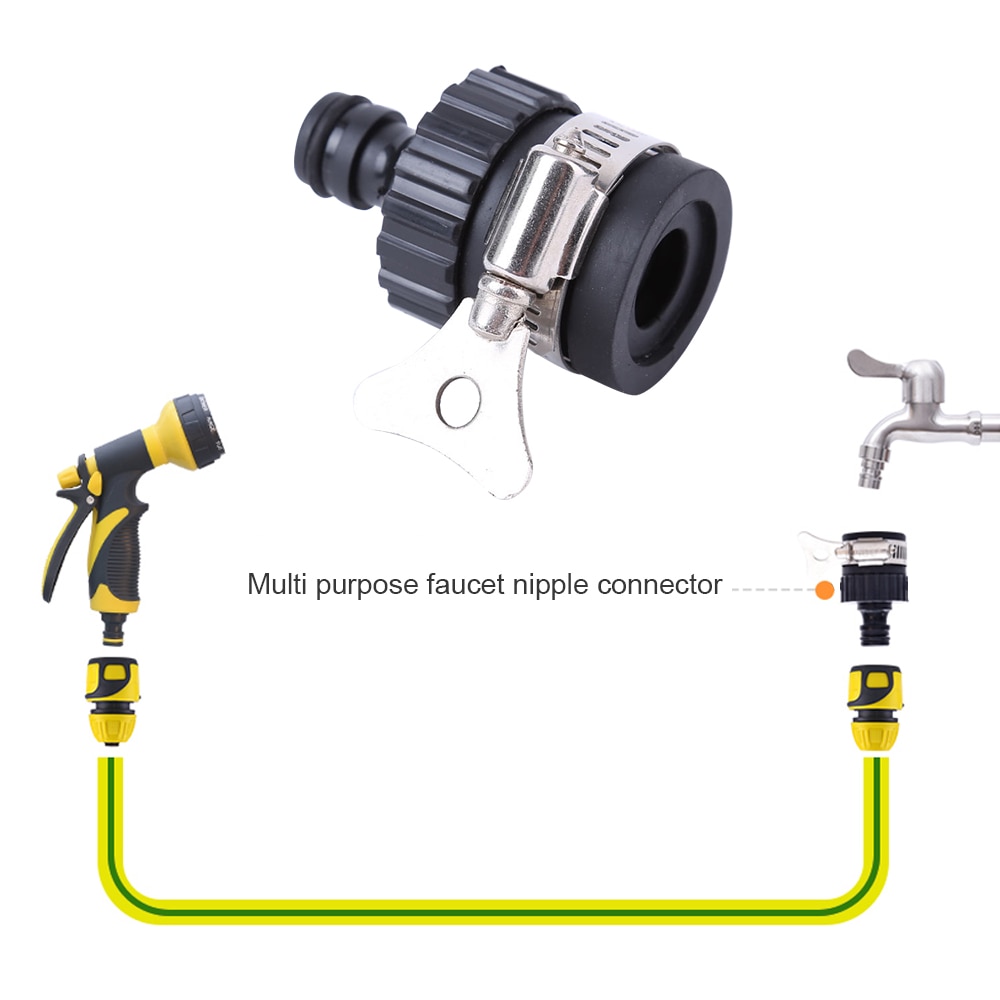 Universal Water Faucet Adapter With 1/2" Thread Hose Fitting Garden Irrigation Suitable For Transfer 15-20mm Diameter Tap 1 PC