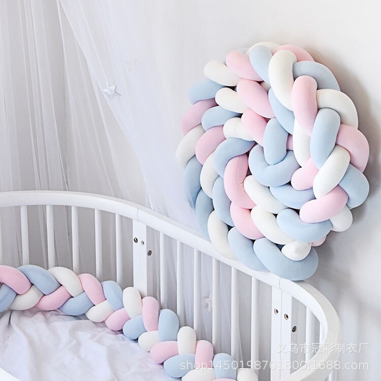 3M Länge Kleinkind Bett gewebte Anti-Kollision Streifen nordisch Stil Baumwolle Mehrfarbig Baby Bett Sicherheit Leitplanke Für freundlicher der: 7