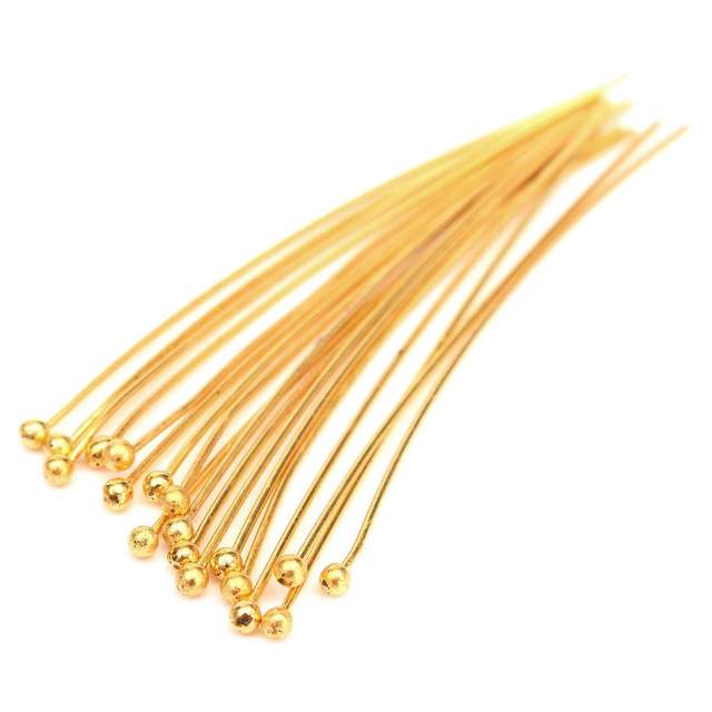 200 Pcs 18/20/24/30/35/40mm Testa Spilli Oro/Argento// rhodium/Bronzo Palla di Testa Spilli Per I Risultati Dei Monili Che Fanno FAI DA TE Aghi: gold / 40mm