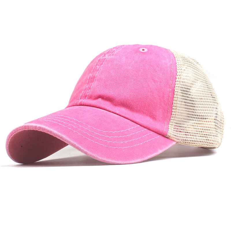 Xthree kvinders mesh baseball kasket til mænd sommer cap snapback hat til kvinder bone gorra casquette hat: Lyserød