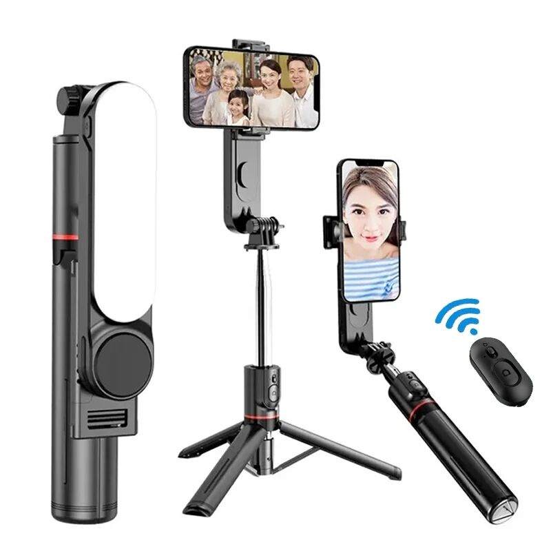 FANGTUOSI 2025 nowy L15 bezprzewodowy kijek do selfie stojak trójnóg składany monopod z oświetleniem Led dla smartfonów Tiktok strzelanie na żywo: Default Title