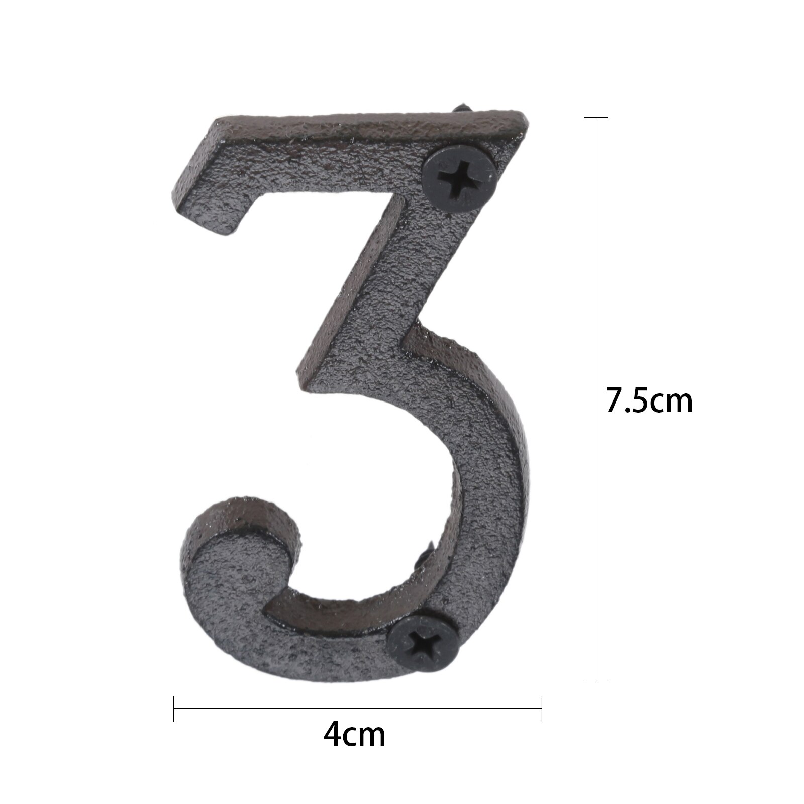 Metall Buchstaben Zahlen Zeichen w/schraube 7,5-8cm Schwere Textur Gusseisen Türschild Wand Ornament DIY Home/Hotel/Bar Outdoor Adresse