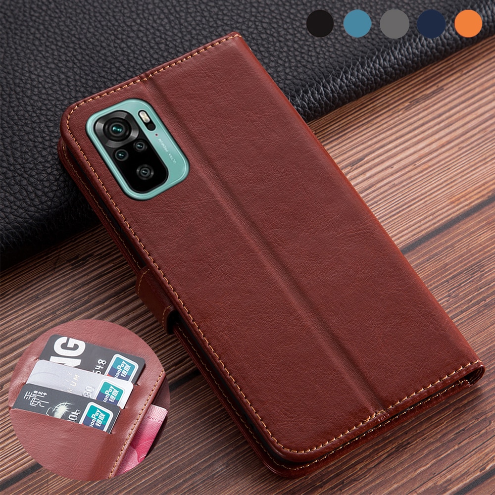 Luxury Flip book leather case on For Xiaomi Redmi Note 10 Cover Redmi Note 10 case on For Redmi Note10 M2004J7AC ksiomi Cover