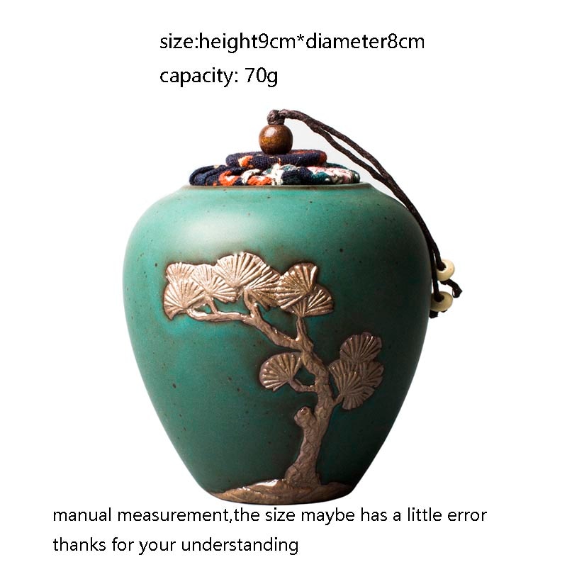 Tea Storage Jar Ceramic Art Tieguanyin Puer Holder Coarse Pottery Box Coffee Beans Caddy Container Teaware Accessories