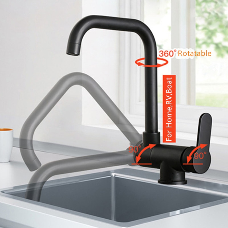 JayCreer Cold Water Faucet Deck Kitchen Camper Bathroom Basin Faucets For Home,RV ,Caravan, Boat Marine