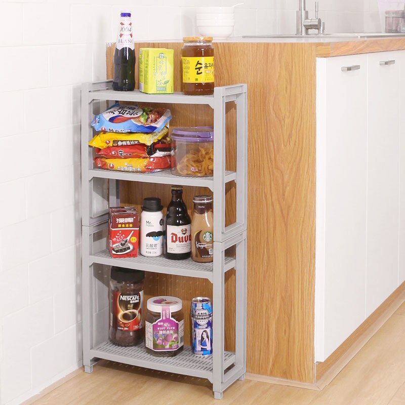 Kitchen Storage Rack Tower Assemble Plastic Bathroom Shelf Space Saving Home Organizer