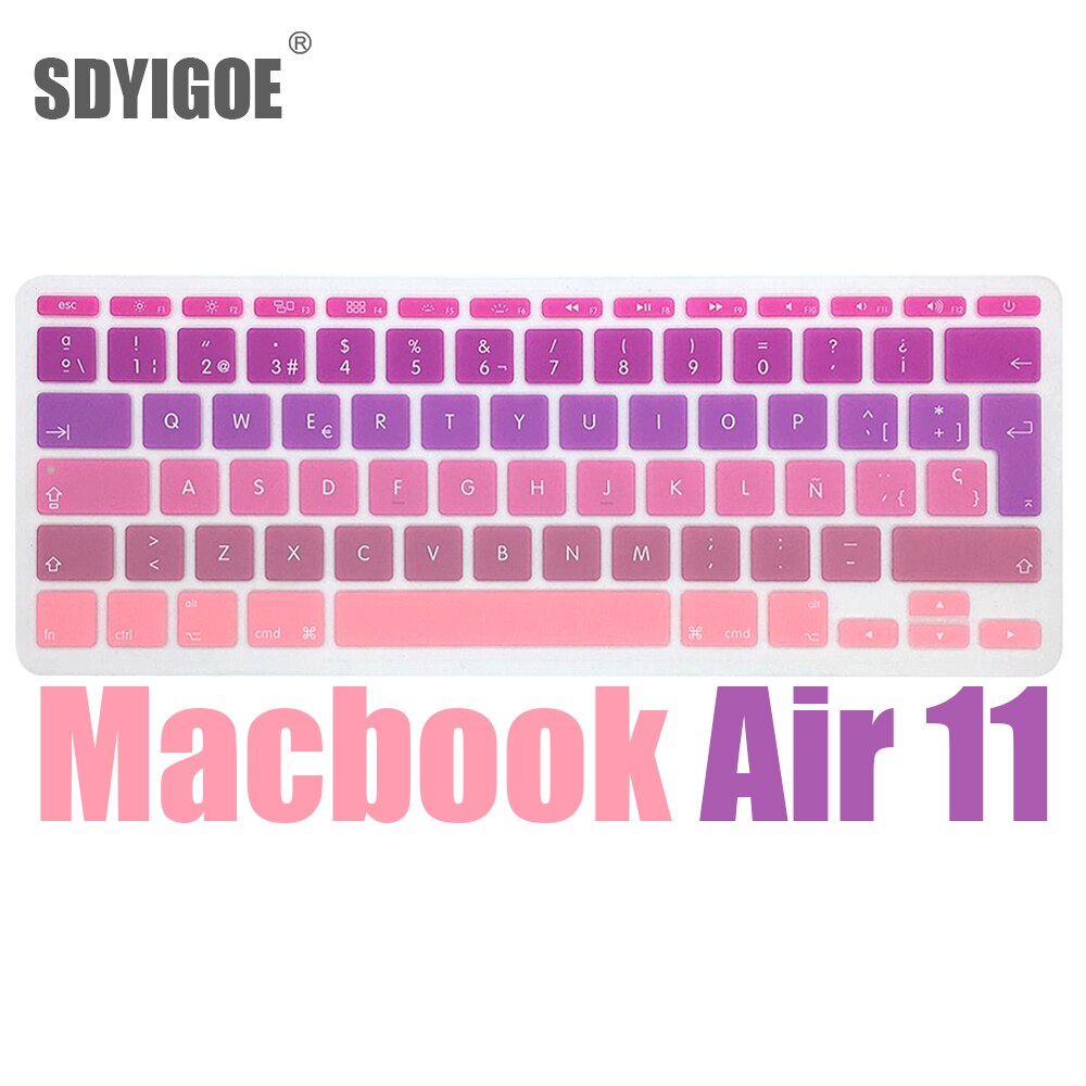 Latin Spanish layout Keyboard cover for Macbook air11 protective film silicone sleeve A1465 A1370 keyboard sticker