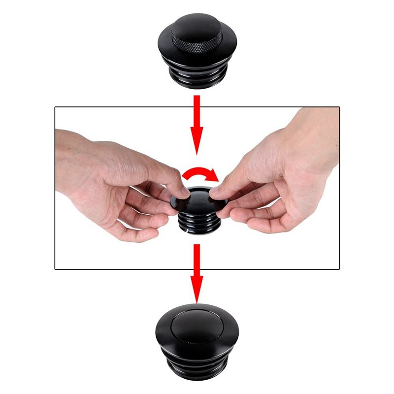 Flush Pop-Up Reservoir Gas Cap Vented Fuel Tank Screw For Harley-Davidson Black