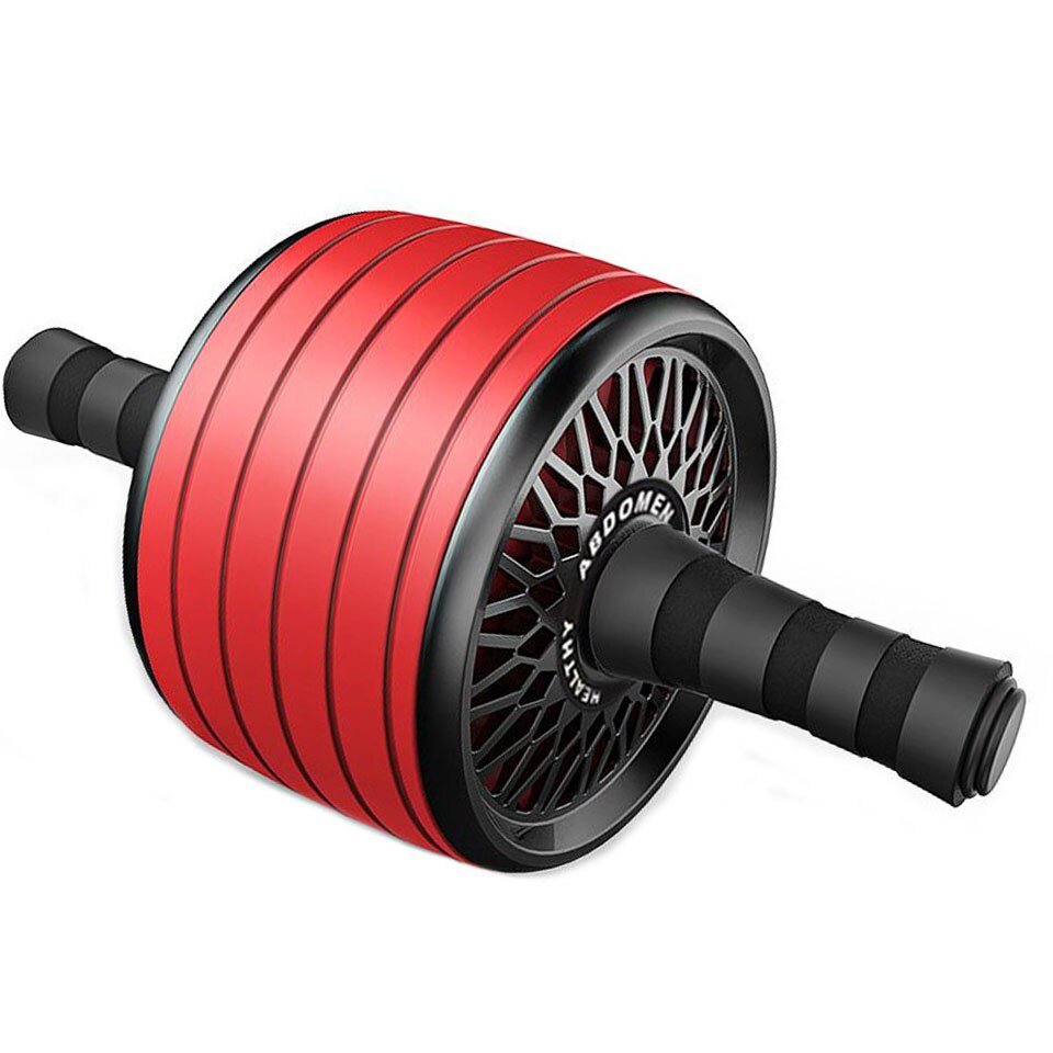 Hjulrulle med matta inget oljud 2 in 1 ab rulle&amp;hopprep muskel träning buken fitness träningsutrustning ab roller: Röd b ingen matta
