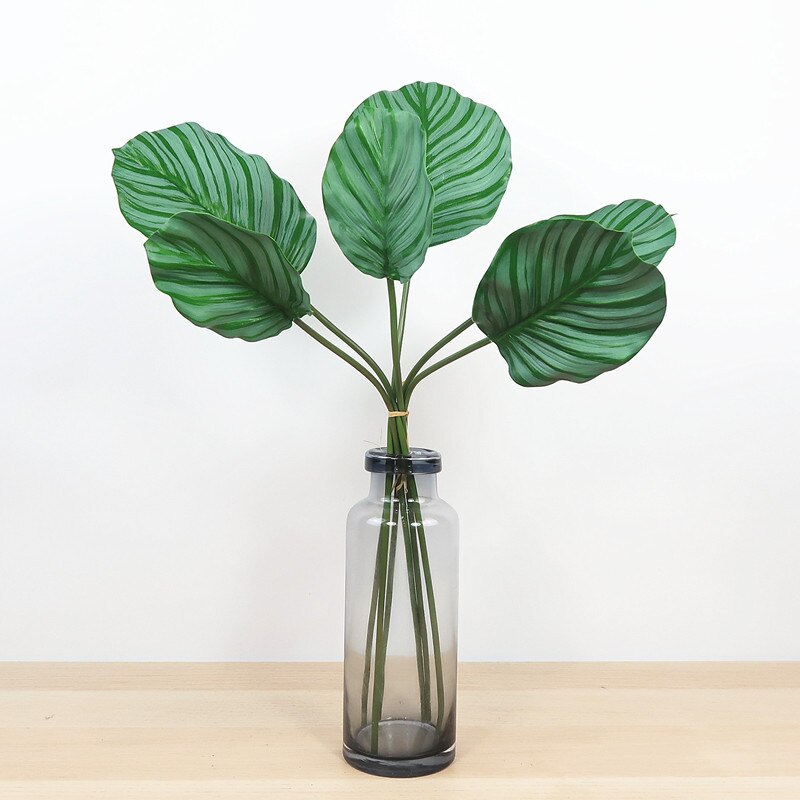 Northern European-Style Green Apple Plastic Green Leaf Arrowroot Handfeel fang zhen ye Home Decoration Simple Hotel Show