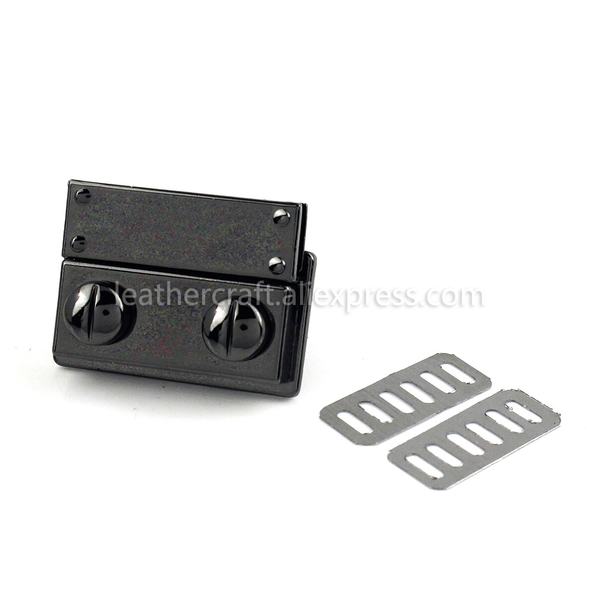 1pcs Metal Push Lock Clasp Tongue Lock Leather Craft Women Bag Purse Handbag Shoulder Bag Closure DIY Accessories: Gun Black