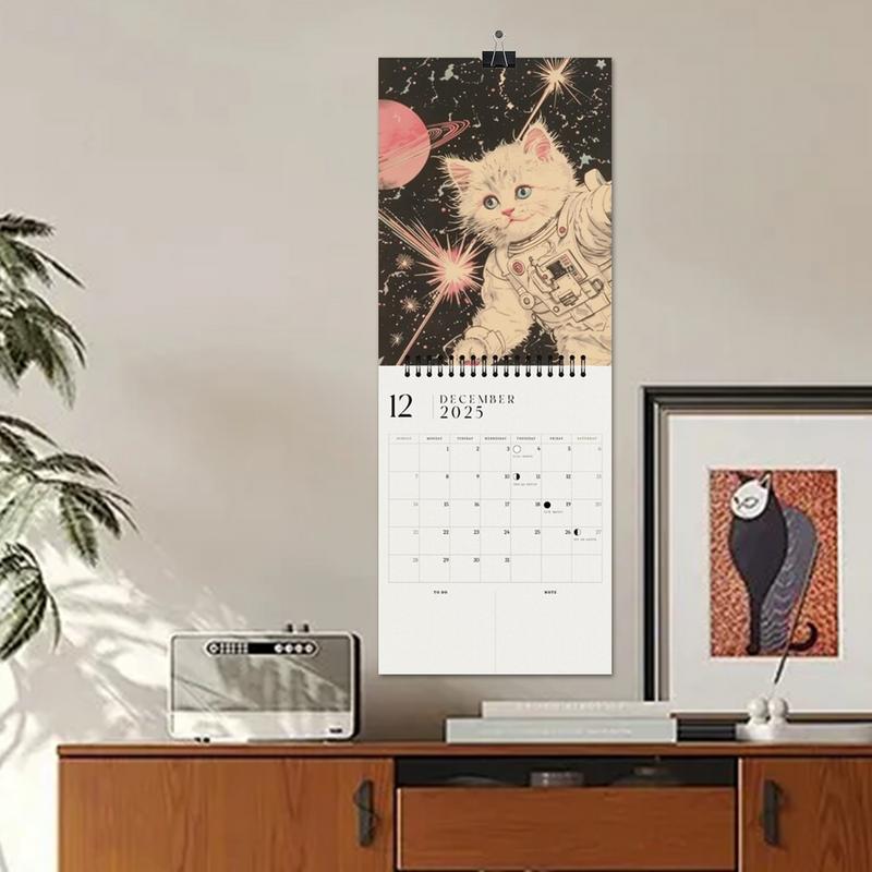 Space Cats 2025 kalender grappige Space Cats kalender 2025 wandkalender maandkalender planner Sassy cadeau voor kattenliefhebbers