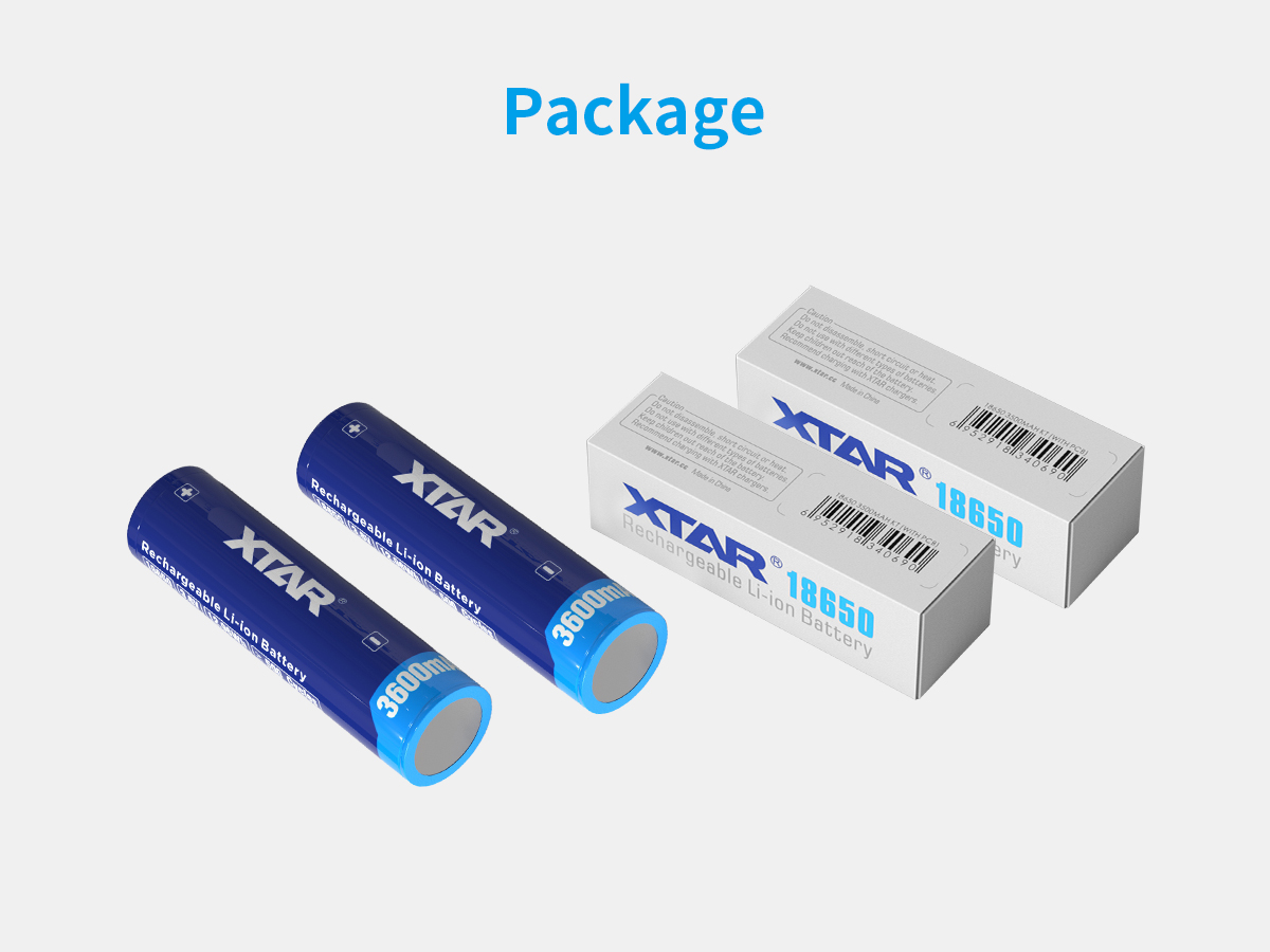 XTAR 18650 Rechargeable Battery 3.6V Batteries 3600mAh Large Capacity 10A Li-ion Battery For Flashlight Torch headlamp Battery: black
