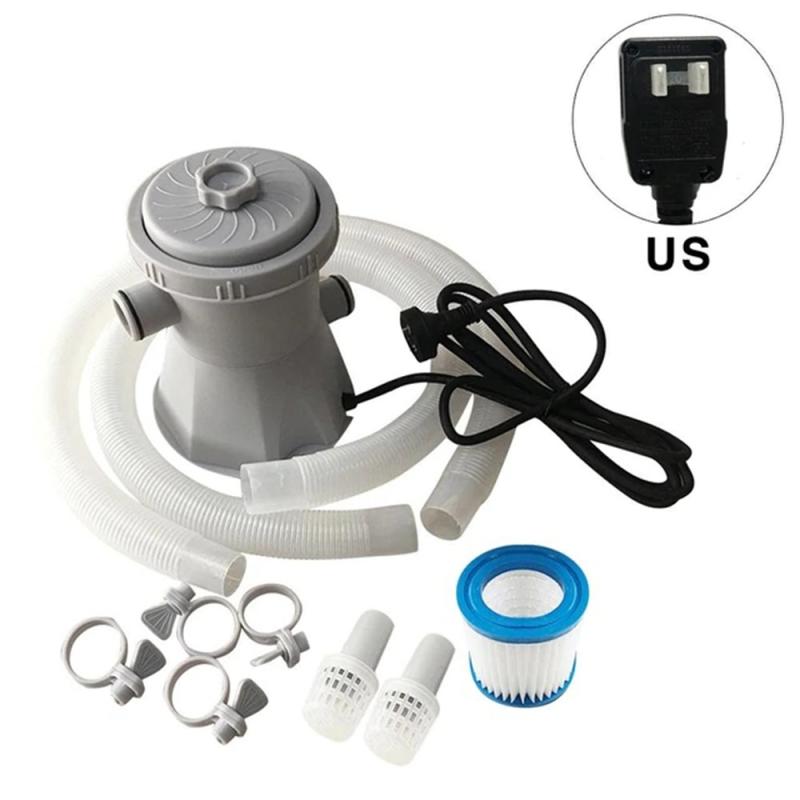 Eu/Us/Uk Plug 330 Gal Verwijderbare Elektrische Zwembad Filter Pomp Circulerende Filter Kit Peddelen Water Zwembad pomp Water Schoner: US Plug