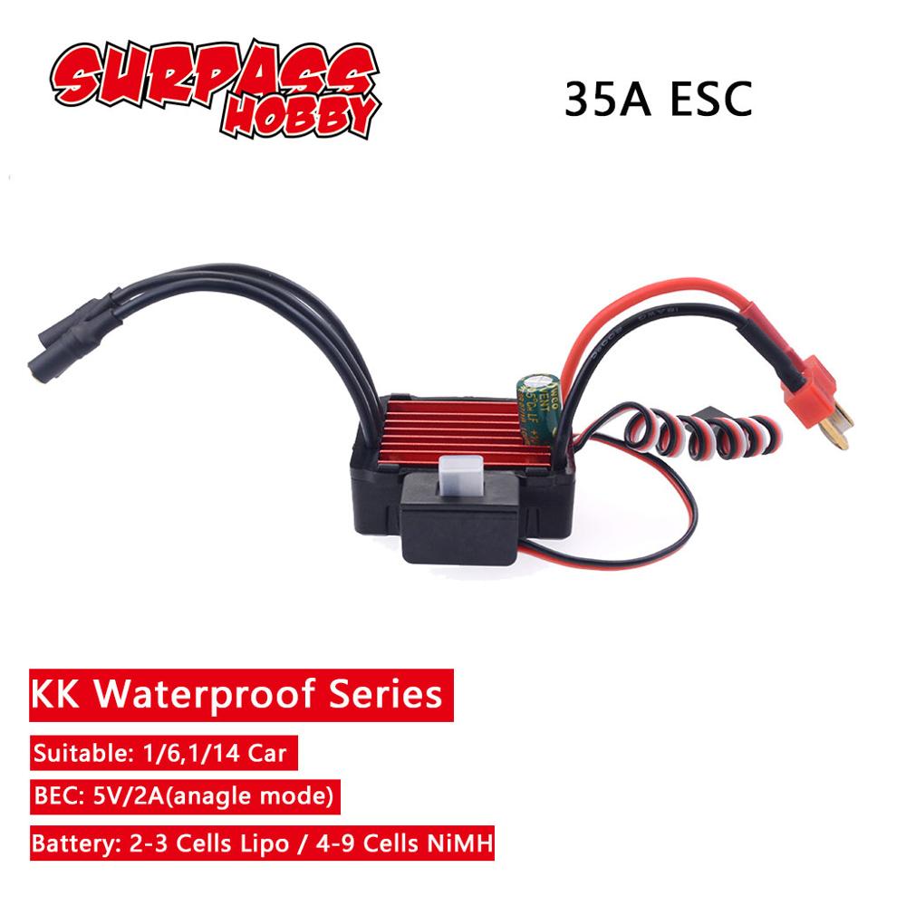 150A 120A Waterproof ESC KK Speed Controller 35A 45A 60A 80A for 1/8 1/10 1/12 RC Monster Redcat Volcano EPX Blackout XTE Buggy: 35A