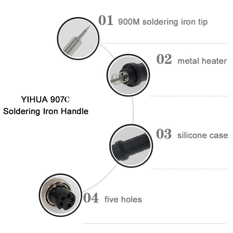 YIHUA 907C elektryczny uchwyt robić lutownicy 45W nadaje się robić YIHUA 853D 1A 2A 3A 853DA stacja lutownicza