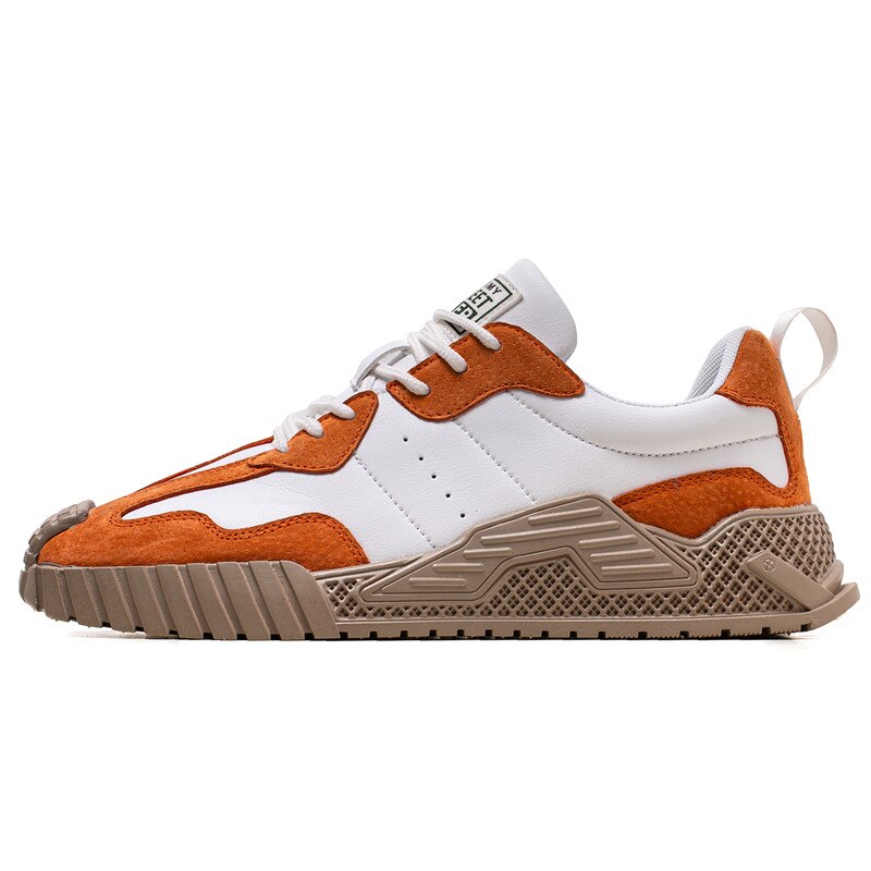 Original skor män chunky färgglada herr sneakers trendiga hip-hop lågskurna sport sneakers skor zapatillas de deporte: Orange  -y78 / 39
