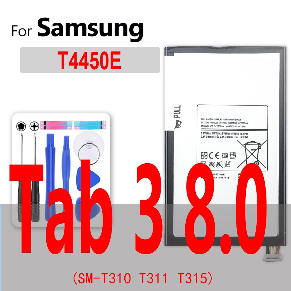 Tablet Batterij T4450E Voor Samsung Galaxy Tab 3 8.0 Sm T310 T311 4450 Mah Oplaadbare Li-Ion Polymeer Batterij