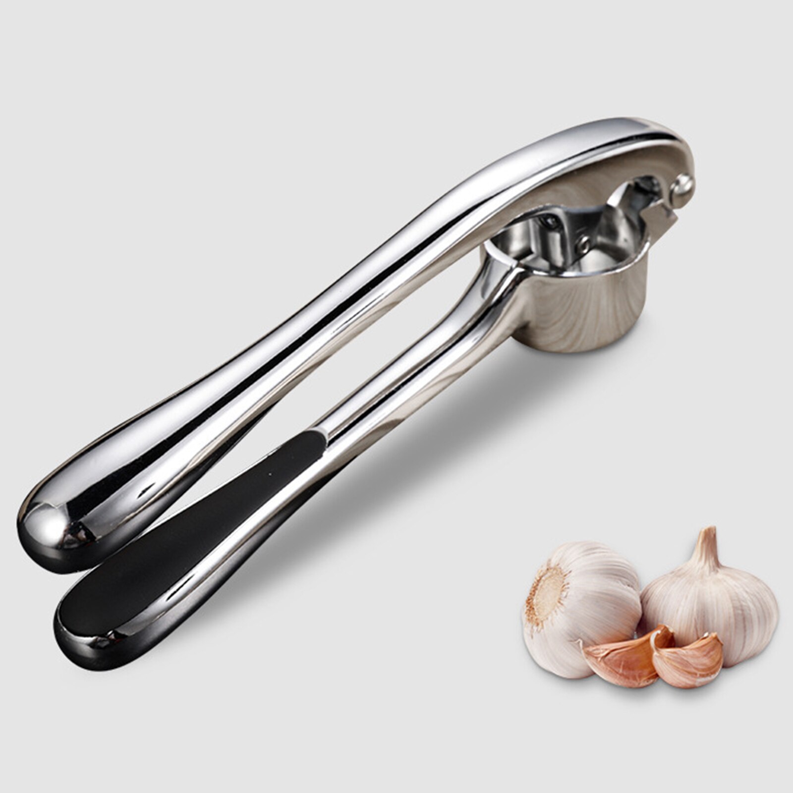 Garlic Press Crusher Garlic Ginger Mincer Handheld - Zinc Alloy, Rose Gold