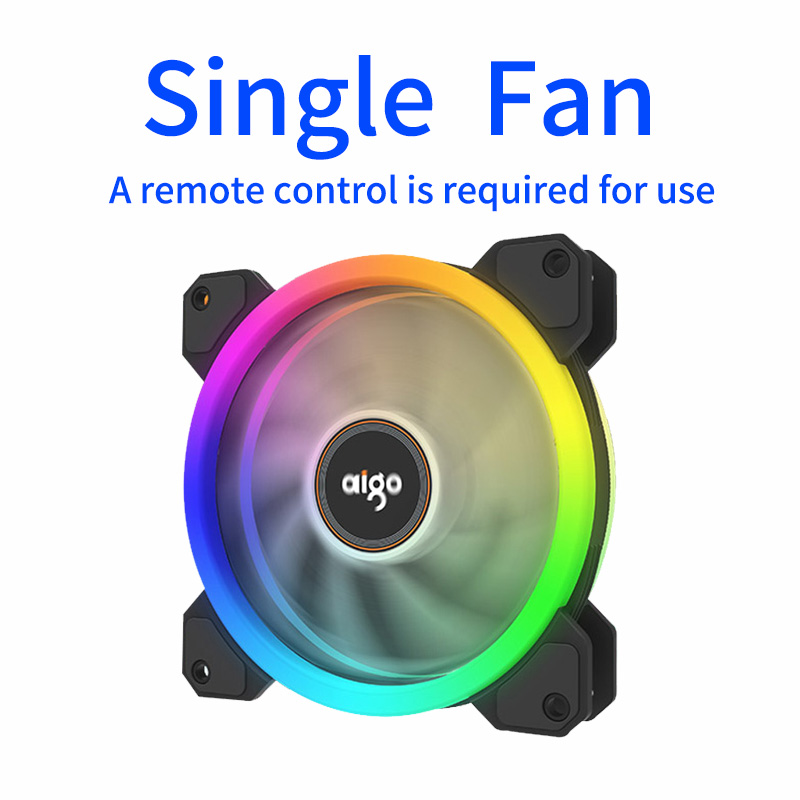 Aigo DR12 PC Cooling Fan 120mm Fan Rgb Fan Mute IR Argb White Blade Cooler Master 120mm Cooler Cooling For Computer Fans: single  fan