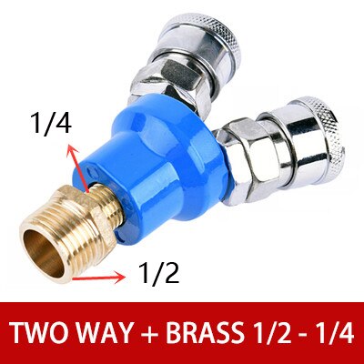 Quick Connector Air Compressor Manifold 2 Way 3 way Quick Connect Multi Hose Coupler Fitting with High Strength: TWO DS0204