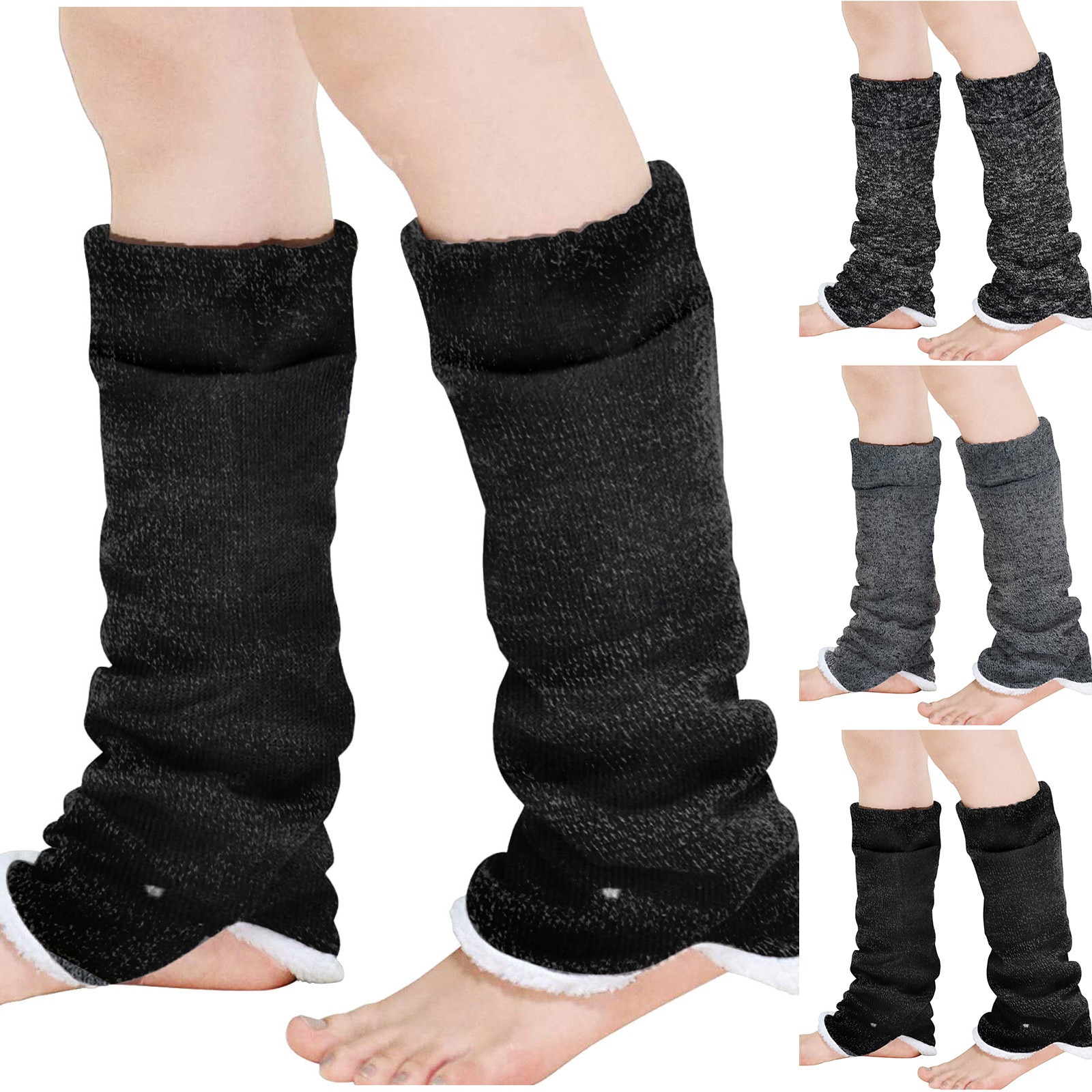 Jambières chaudes rayées au Crochet pour femme, jambières au dessus des genoux, tricot, couvre-jambes Long, L3, hiver