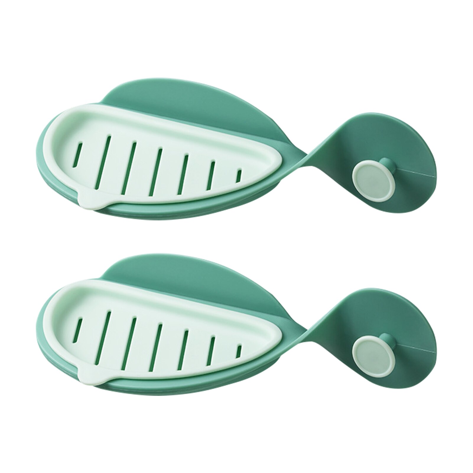 Porte-savon mural Double couche en forme de poisson, 2 pièces, détachable, couleurs fraîches, décoration de salle de bain, hôtel, cuisine