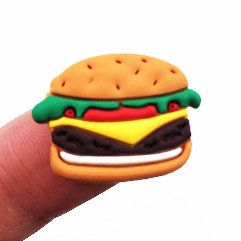 8 Stks/set Voedsel Cartoon Frieten Hamburger Cola Lolly Icoon Pvc Vlakke Achterkant Voor Diy Phone Case Sieraden Versieringen Ambachten: Light Grey
