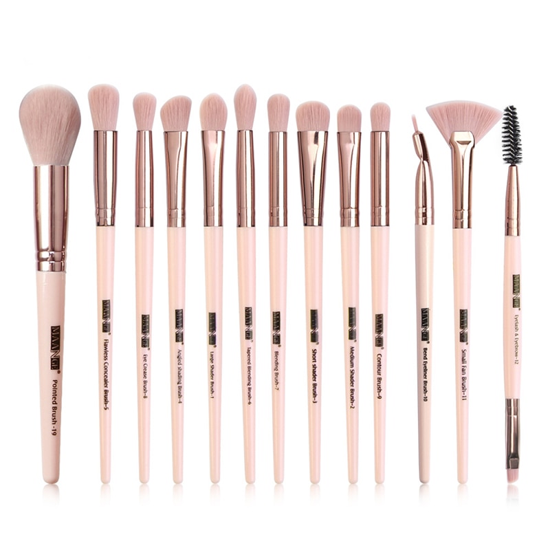 13pcs Pro Makeup Brushes Set Eye Shadow Blending Eyeliner Eyelash Eyebrow Brushes For Make Up Brush Tool Kit Maquiagem: Pink rose gold