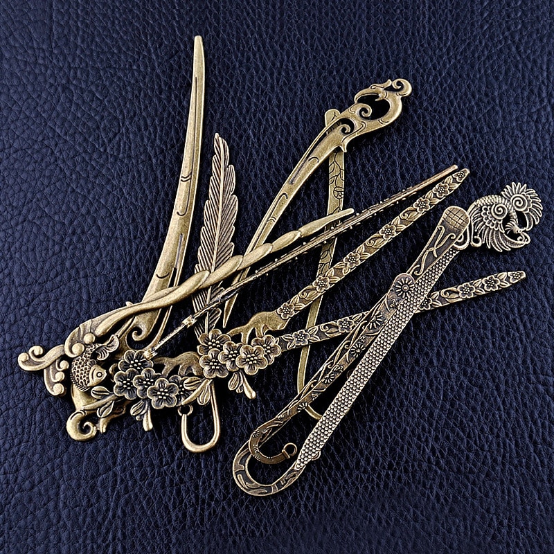 Metalen Haarspelden voor Vrouwen Etnische Haar Sieraden Vintage Bloemen Haar Stick Pick Accessoires vrouwelijke Brons Chinese Stijl Haarspelden