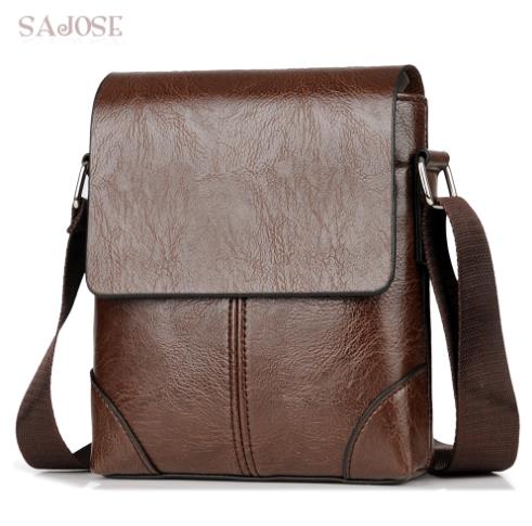 Mannen Crossbody Bag Mode Lederen Schoudertas Toevallige Zwarte Hand tas Voor Telefoon Reizen: Bruin