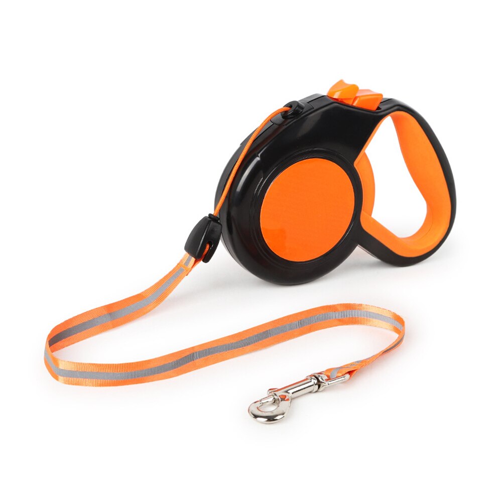 3/5/8 Meter Reflective Auto Retractable Dog Leash Portable Pet Puppy Traction Rope Walking Lead Leashes: orange / 8M