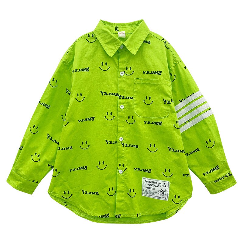 Autumn Girls Print Green Shirt 8 10 years Long Sleeve Teen Girls Tops