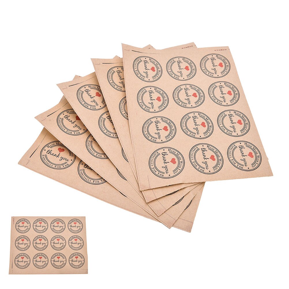 60 stk selvklæbende klistermærker rød kærlighed tak kraft etiket tak klistermærker brugerdefinerede runde etiketter papirpose