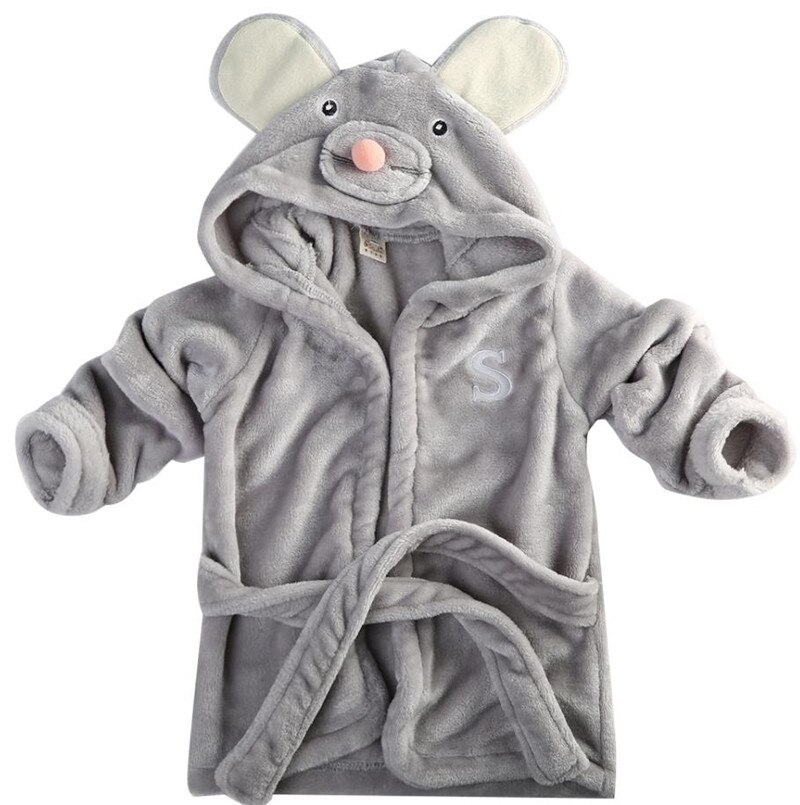 Kids Infant Baby Bathrobe -Baby Bath Robe Baby Shower Custom Monogram Baby: Gray / 120